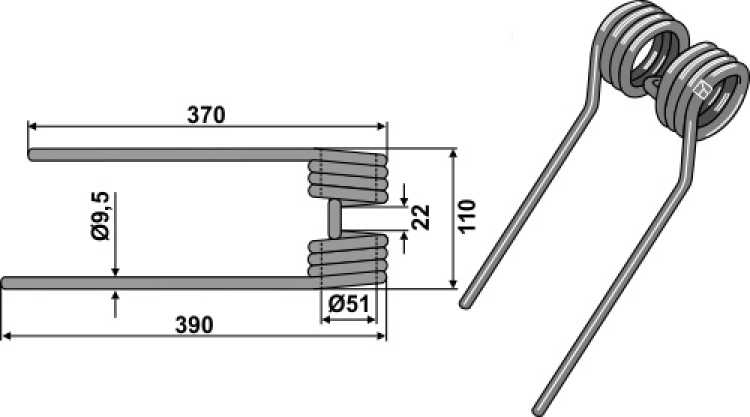 Heuwenderzinken Ø9,5
